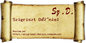 Szigriszt Dániel névjegykártya